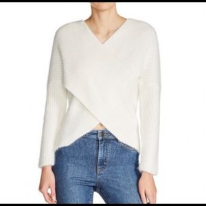 Maje Magda Angora Wool Blend Cross Over Sweater size Medium
